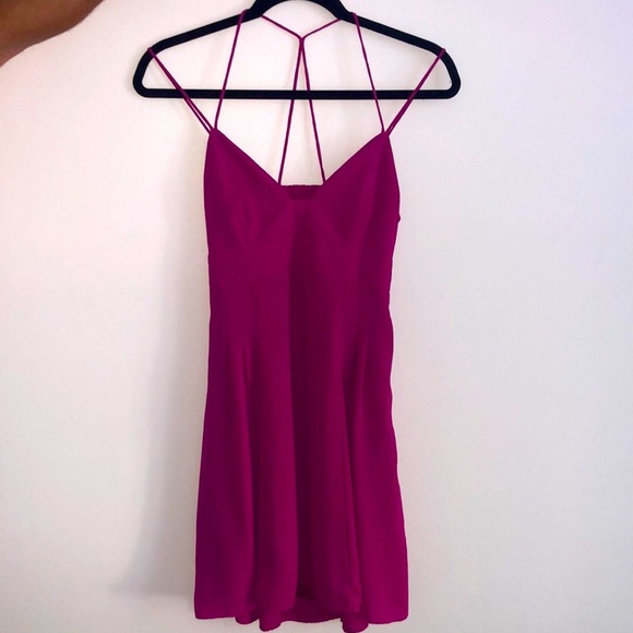 Express Fuchsia A-line Mini Dress - Picture 6 of 6